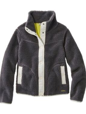 L.L.Bean Sherpa Fleece Jacket, Gray, XS